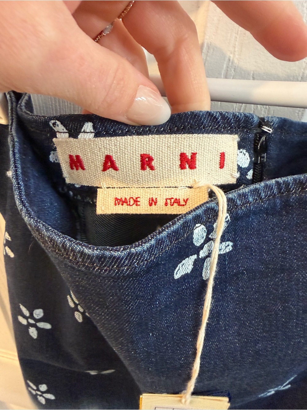 MARNI Bleached Flower Printer Stretch Denim Skirt - Picture 5 of 8